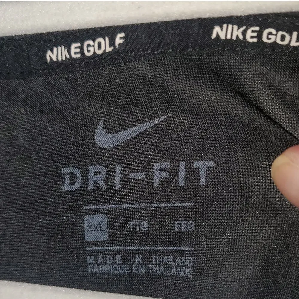 Nike Golf Dri-FIT Long Sleeve Polo Men's XXL Gray Black Performance Shirt